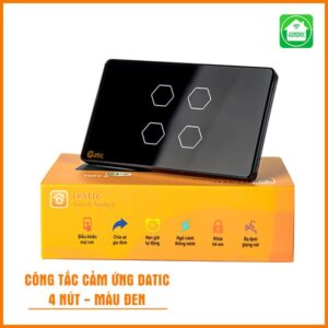 Công Tắc Cảm Ứng Datic – 4 Nút Màu Đen